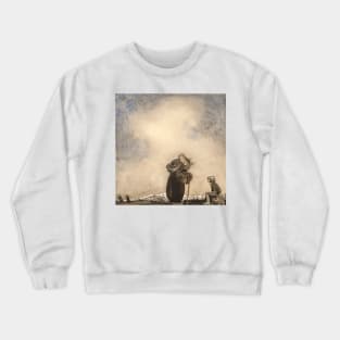 Old Man Talking to a Boy by John Bauer Crewneck Sweatshirt